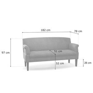 Sofa Gramont (3-Sitzer) Flachgewebe - Flachgewebe Eteri: Grau