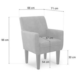 Fauteuil Gramont vlakweefsel - Platweefsel Eteri: Grijs