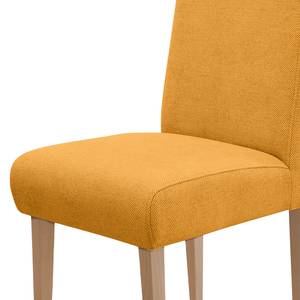 Chaise capitonnée Gramont Tissage à plat - Tissu Eteri: Jaune moutarde