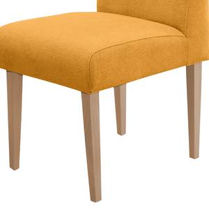 Chaise capitonnée Gramont Tissage à plat - Tissu Eteri: Jaune moutarde