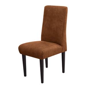 Gestoffeerde stoel Gramont antieke leerlook - Microvezel Priya: Cognackleurig