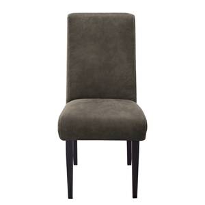 Gestoffeerde stoel Gramont antieke leerlook - Microvezel Priya: Antracitekleurig