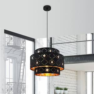 Hanglamp Abbey II textielmix/ijzer - 1 lichtbron