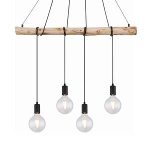 Hanglamp Auston massief eucalyptushout/ijzer - 4 lichtbronnen