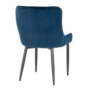 Chaise capitonnée Batilly I Velours / Acier - Bleu marine