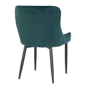 Chaise capitonnée Batilly I Velours / Acier - Vert foncé