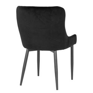 Chaise capitonnée Batilly I Velours / Acier - Noir