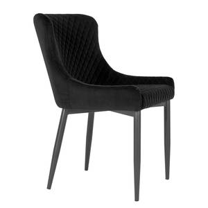 Chaise capitonnée Batilly I Velours / Acier - Noir