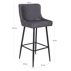 Chaise de bar Batilly II Imitation cuir / Acier - Gris foncé