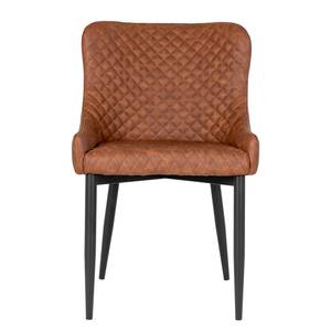 Gestoffeerde stoel Batilly II kunstleer/staal - Vintage bruin