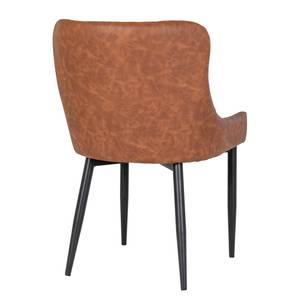 Gestoffeerde stoel Batilly II kunstleer/staal - Vintage bruin