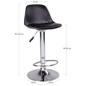 Chaises de bar (lot de 2) Imitation cuir / Chrome - Noir / Chrome