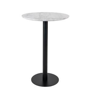 Table haute Gavrelle Imitation marbre blanc - Noir