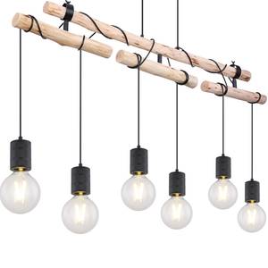 Suspension Hermine II Fer / Eucalyptus massif - 6 ampoules