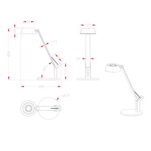 LED-Tischleuchte Ursino I Eisen - 1-flammig - Silber