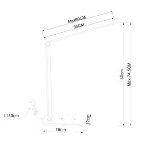 LED-Tischleuchte Kabira Polypropylen / Eisen - 1-flammig - Weiß