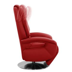 Fauteuil relax Givors Cuir véritable - Cuir Pua: Rouge - Fonction relaxation
