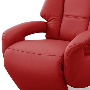 Fauteuil relax Givors Cuir véritable - Cuir Pua: Rouge - Fonction relaxation