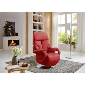 Fauteuil relax Foulbec Cuir véritable - Cuir Pua: Rouge - Fonction relaxation