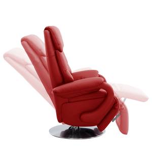 Relaxfauteuil Foulbec echt leer - Leer Pua: Rood - Relaxfunctie