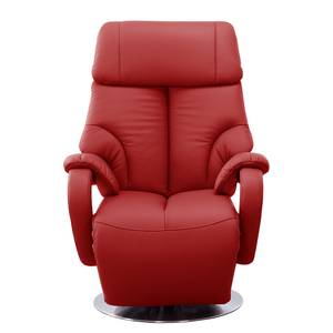 Relaxfauteuil Foulbec echt leer - Leer Pua: Rood - Relaxfunctie