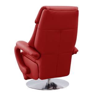 Relaxfauteuil Foulbec echt leer - Leer Pua: Rood - Relaxfunctie