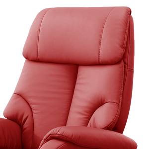 Relaxfauteuil Foulbec echt leer - Leer Pua: Rood - Relaxfunctie