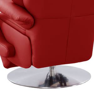 Relaxfauteuil Foulbec echt leer - Leer Pua: Rood - Relaxfunctie