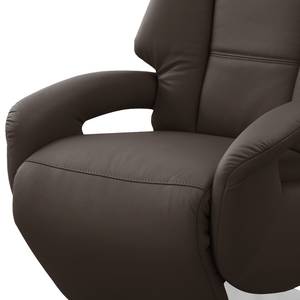 Relaxfauteuil Givors echt leer - Leer Pua: Donkerbruin - Relaxfunctie