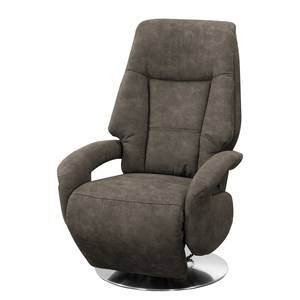 Relaxfauteuil Givors microvezel - Microvezel Priya: Antracitekleurig - Relaxfunctie - Met opstahulp