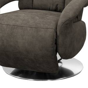 Relaxfauteuil Givors microvezel - Microvezel Priya: Antracitekleurig - Relaxfunctie - Met opstahulp