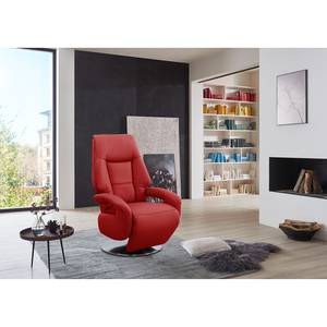 Relaxfauteuil Givors echt leer - Leer Pua: Rood - Relaxfunctie - Met opstahulp