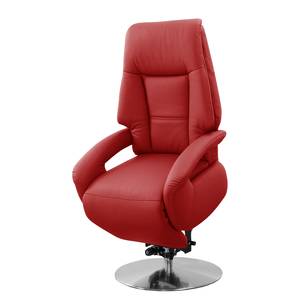 Relaxfauteuil Givors echt leer - Leer Pua: Rood - Relaxfunctie - Met opstahulp