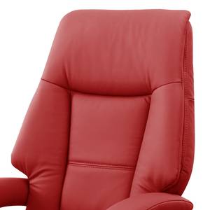 Relaxfauteuil Givors echt leer - Leer Pua: Rood - Relaxfunctie - Met opstahulp