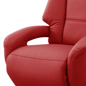 Fauteuil relax Givors Cuir véritable - Cuir Pua: Rouge - Fonction relaxation - Avec aide au redressement