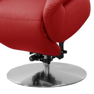 Relaxfauteuil Givors echt leer - Leer Pua: Rood - Relaxfunctie - Met opstahulp