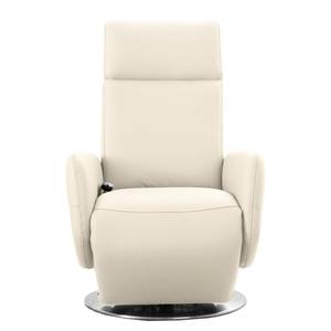 Relaxfauteuil Bosville echt leer - Leer Pua: Crèmekleurig - Relaxfunctie - Handmatig verstelling