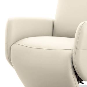 Relaxfauteuil Bosville echt leer - Leer Pua: Crèmekleurig - Relaxfunctie - Handmatig verstelling