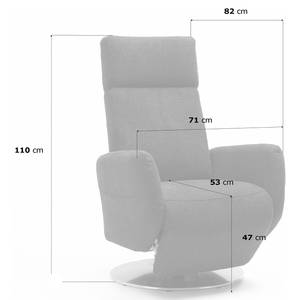 Relaxfauteuil Bosville echt leer - Leer Pua: Crèmekleurig - Relaxfunctie - Handmatig verstelling