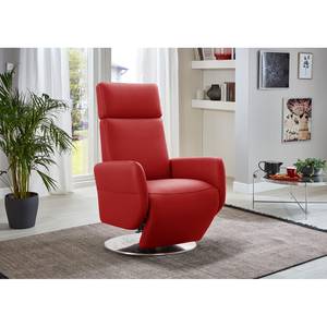 Fauteuil relax Bosville Cuir véritable - Cuir Pua: Rouge - Fonction relaxation - Réglage manuel