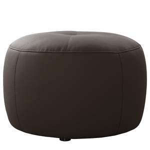 Gestoffeerde Hocker Monteux echt leer - Leer Pua: Donkerbruin - 63 x 63 cm