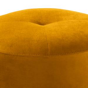 Gestoffeerde Hocker Monteux fluweel - Velours Ravi: Mosterdgeel - 63 x 63 cm