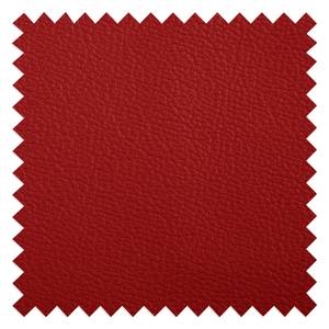 Gestoffeerde Hocker Monteux echt leer - Leer Pua: Rood - 63 x 63 cm