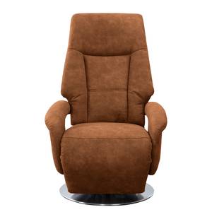 Relaxfauteuil Givors microvezel - Microvezel Priya: Cognackleurig - Relaxfunctie - Met opstahulp