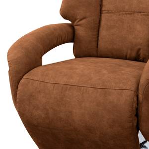 Relaxfauteuil Givors microvezel - Microvezel Priya: Cognackleurig - Relaxfunctie - Met opstahulp