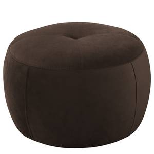 Gestoffeerde Hocker Monteux fluweel - Velours Ravi: Donkerbruin - 63 x 63 cm