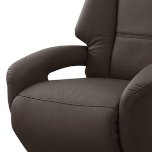 Fauteuil relax Givors Cuir véritable - Cuir Pua: Marron foncé - Fonction relaxation - Avec aide au redressement