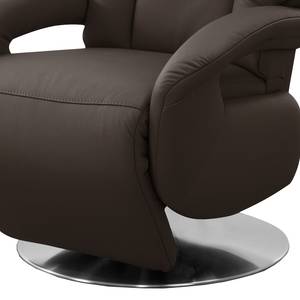 Fauteuil relax Givors Cuir véritable - Cuir Pua: Marron foncé - Fonction relaxation - Avec aide au redressement