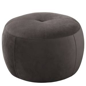 Gestoffeerde Hocker Monteux fluweel - Velours Ravi: Grijsbruin - 63 x 63 cm