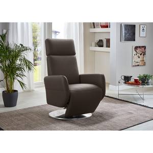 Fauteuil relax Bosville Cuir véritable - Cuir Pua: Marron foncé - Fonction relaxation - Réglage électrique : 2 moteurs avec batterie